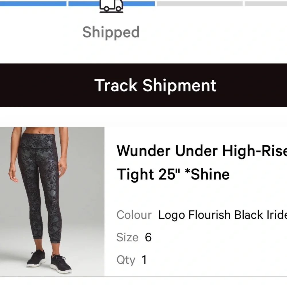 Lululemon Wunder Under High Rise Legging Black Foil 25” Shine - Picture 5 of 5